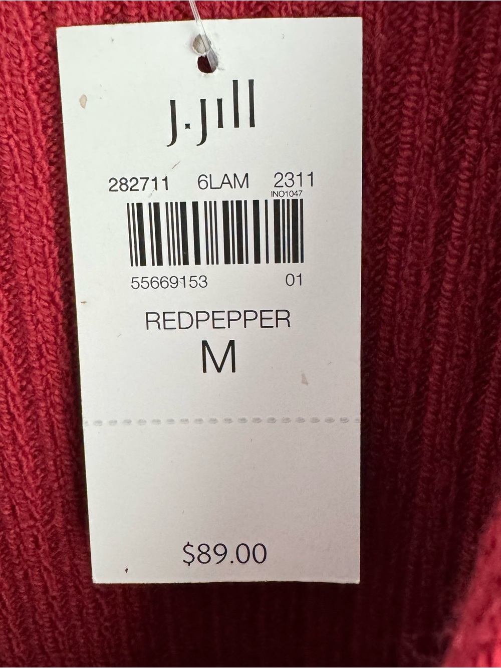 J JILL Spread Collar Red Pepper Sweater Cotton Blend NEW Women’s M - Picture 4 of 10
